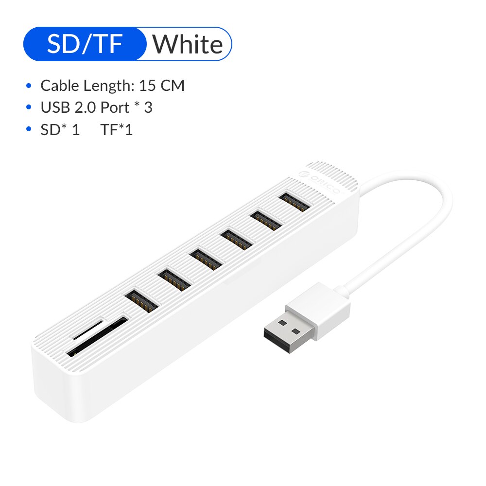 ORICO USB 3.0 Hub 3/6 Port Expander Adapter TF SD Card Reader All In One For PC Computer Accessories