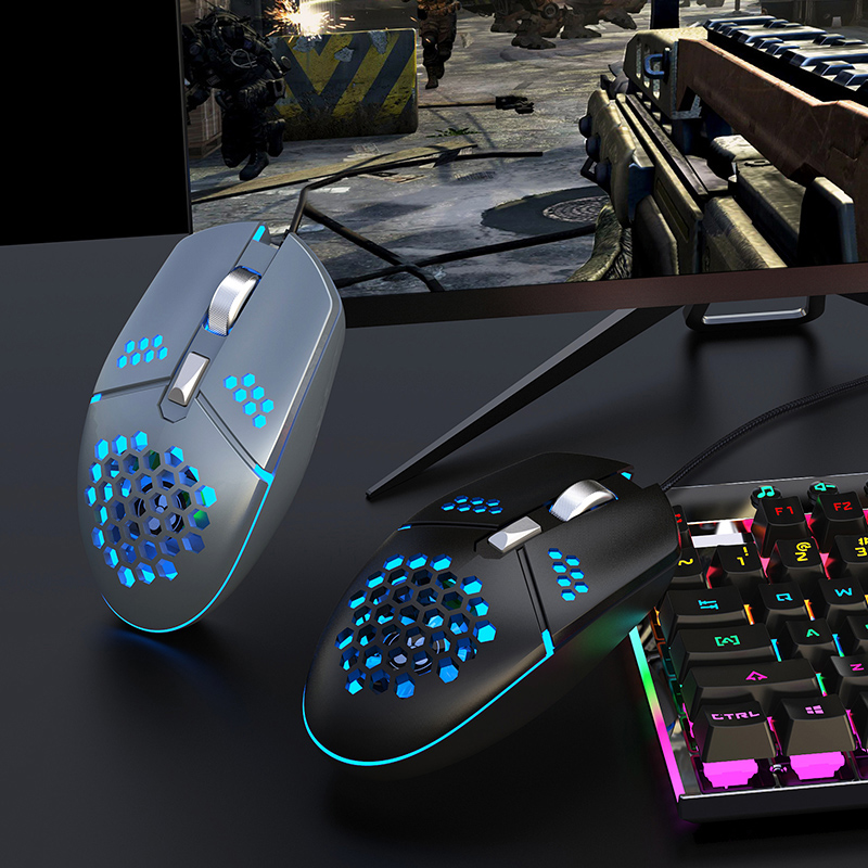 Profession Wired Gaming Cooling Mouse USB RGB LED Light 6 Button Optical Computer Mute Mice Gamer with Cooling Fan For PC Laptop