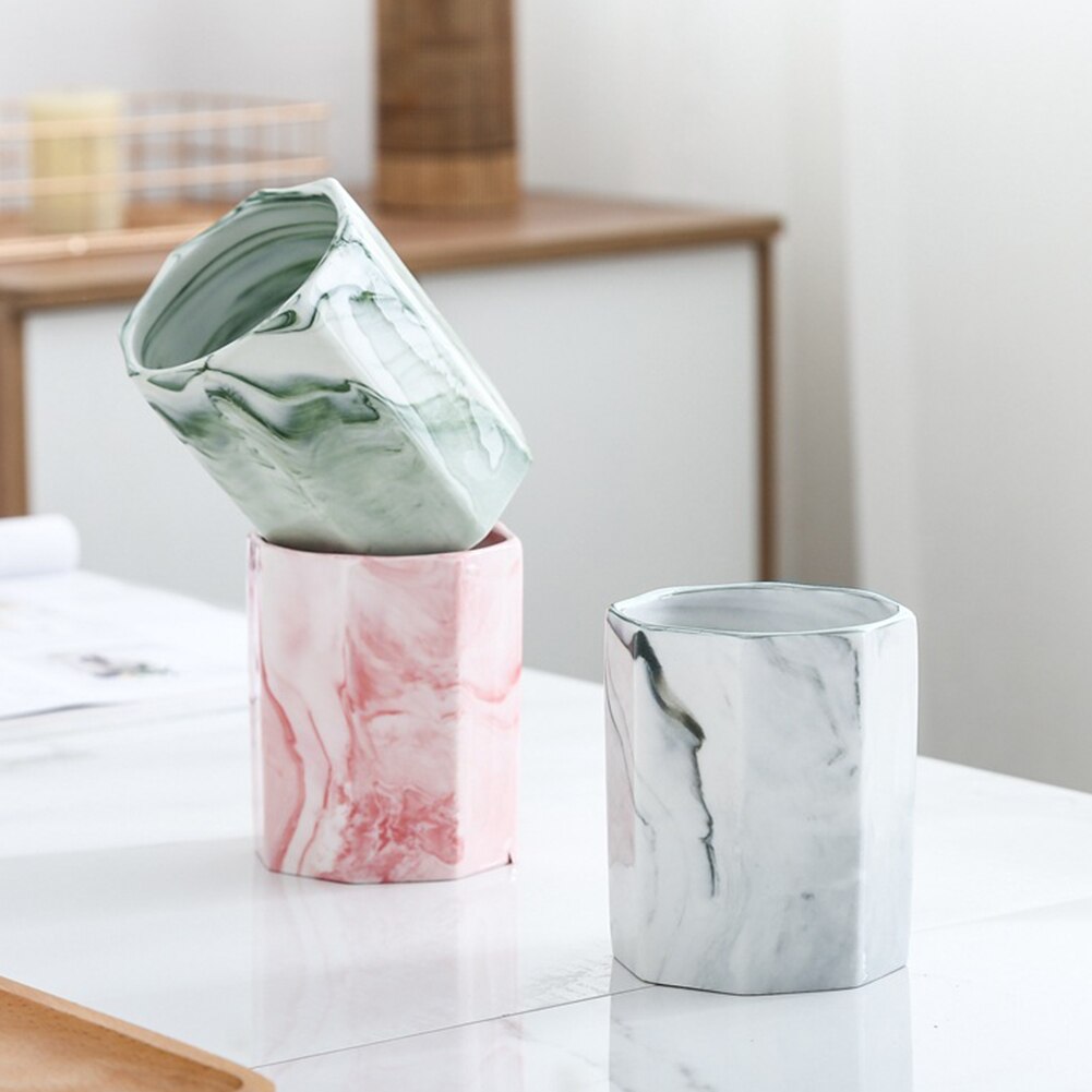 Keramisk kosmetisk sminkborste förvaringsbox burk pennhållare desktop organizer förvaringsbox