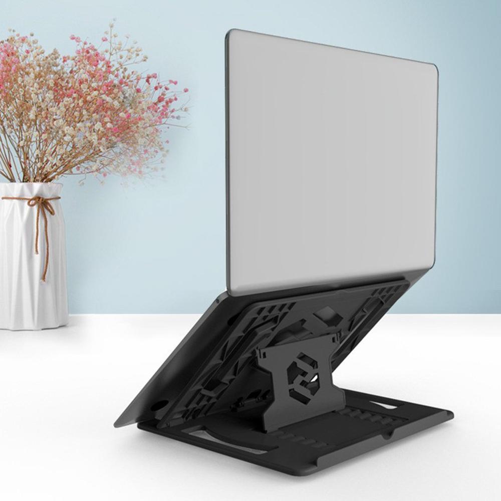 Adjustable Foldable Laptop Stand Non-Slip Desktop Notebook Holder 360 Degree Rotatable Chassis Laptop Stand: black standard