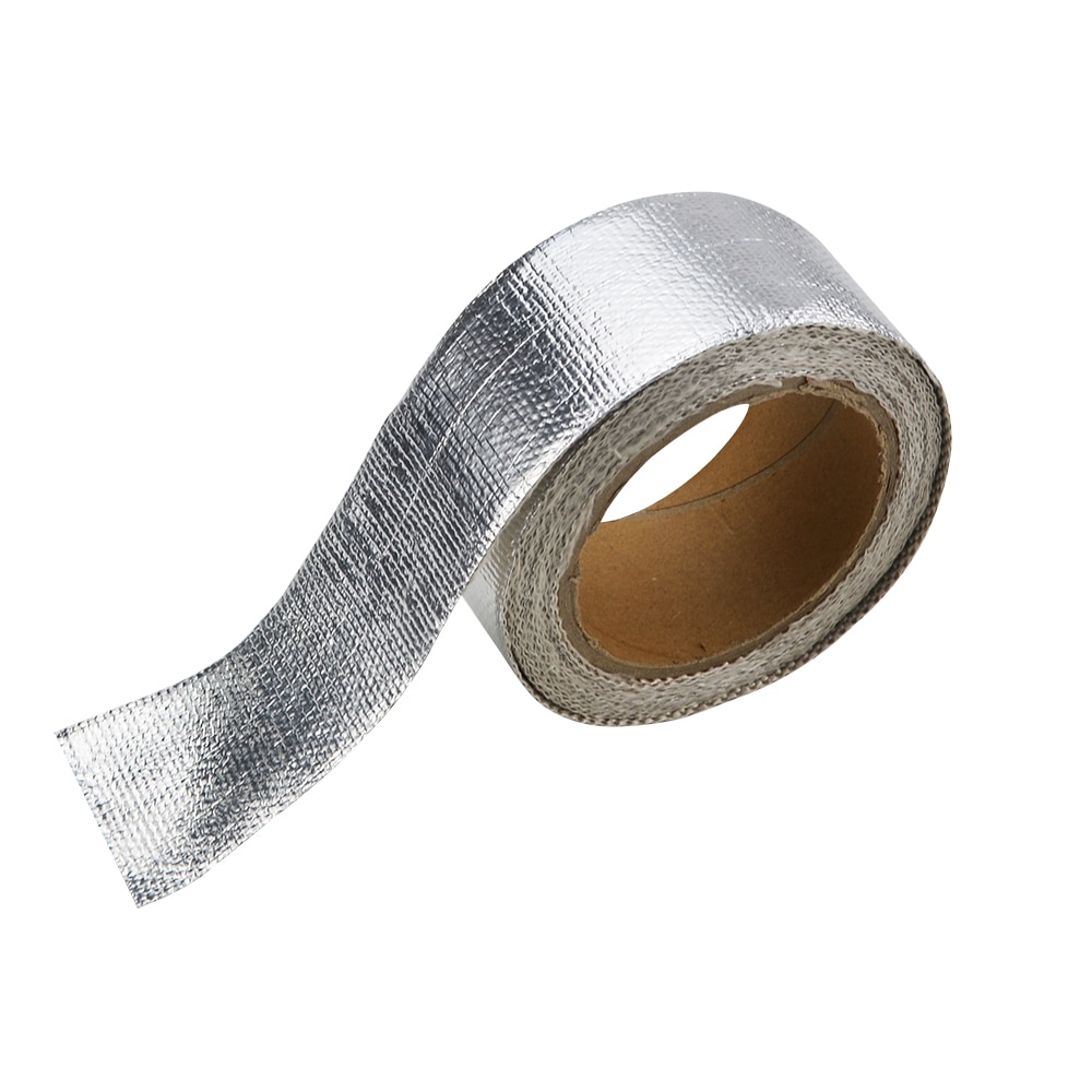 Bilaluminiumforstærket tape varmeskærmsbestandig wrap til alle indsugningsrør / sugesæt med 4 stk slips 1611