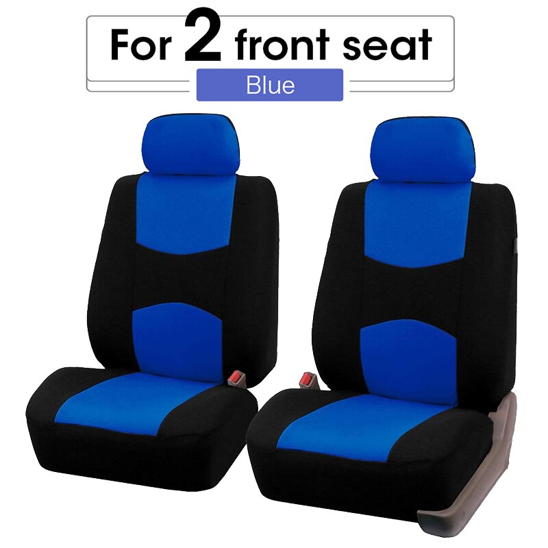 Full Set Car Seat Covers on Blue,Front and Rear Seat Protection Universal Fit AutoTruck Van SUV,For Toyota Yaris Nissan Citroen: 2pcs-front blue