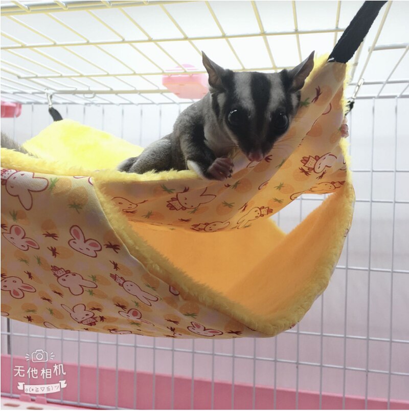 Husdjur dubbellagers plysch hängmatta varm hamster hängande säng iller hängande säng för katt gnagare hängmatta för hamster husdjur tillbehör