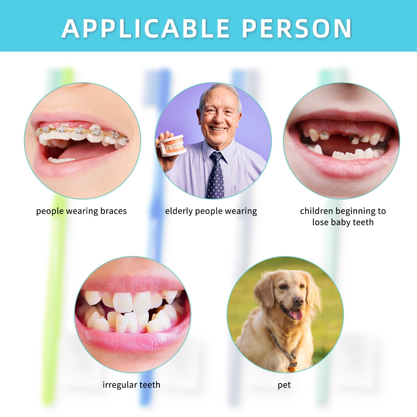 Y-Kelin Soft Toothbrush U-shaped Orthodontic Dental Care Tool Clean Teeth Portable Traveling Non-disposable for People