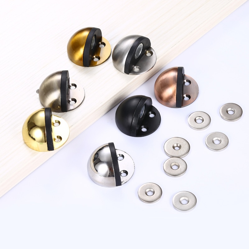 Rustfrit stål magnet dør stopper gummi dør prop anti-kollision træ toilet dør holder lås dørstop møbler hardware