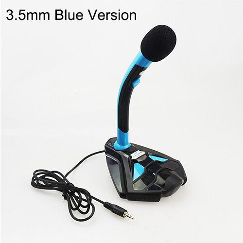 Micrófono de Karaoke para ordenador, dispositivo con cancelación de ruido de estudio HD, USB de 3,5mm, condensador para grabación de voces, PC: 3.5mm Blue