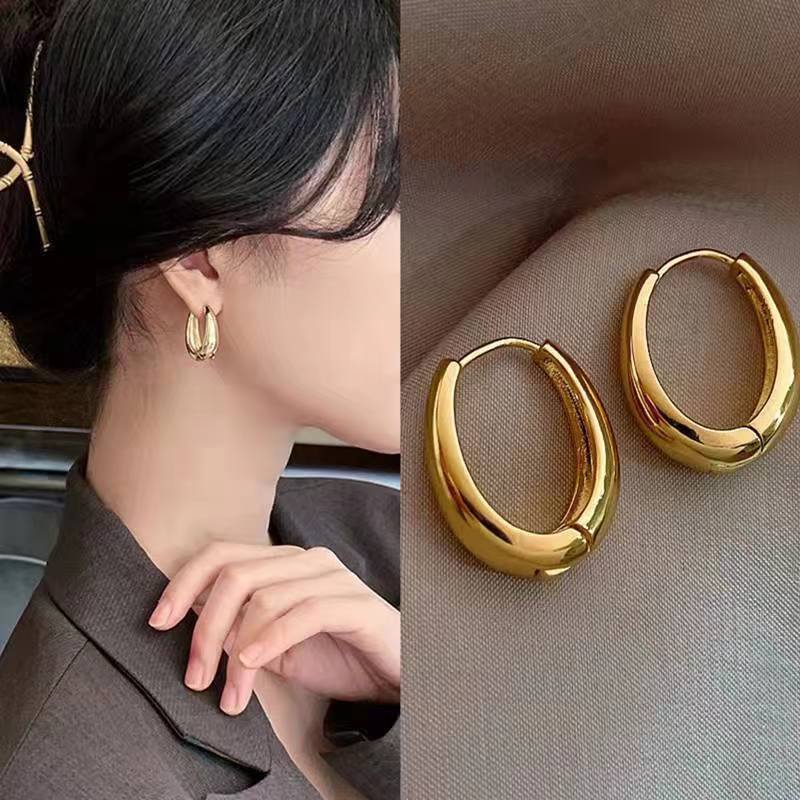 Uworld Hypoallergénique Vintage Boucles D'oreilles Rondes Premium Plaqué Or 18 carats En Acier Inoxydable Pour Les Femmes Fête Artsжки ж Dönск