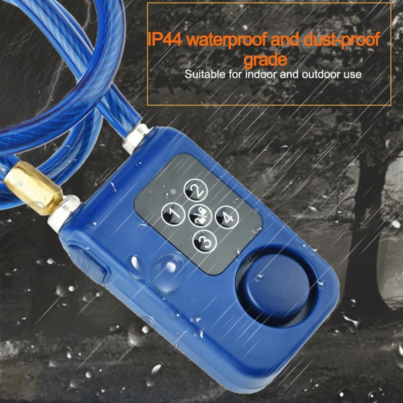 Smart Bluetooth Alarm Lock Anti-Theft Chain Lock for Bike Gate APP Control Over 110 db Alarm Sound candados de seguridad Blue