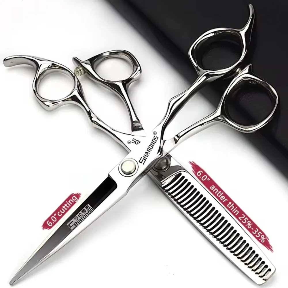 6 Inch Kapper Specifieke Schaar Professionele Kappers Schaar Kapper Tondeuse Set Platte Dunner Haar Snijgereedschappen: Goud