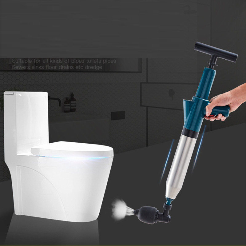 Sewer Dredge Toilet Plungers Drain Pipe Dredge Toilet High Pressure Air Drain Blaster Cleaner Powerful Manual Cleaning Clogs D