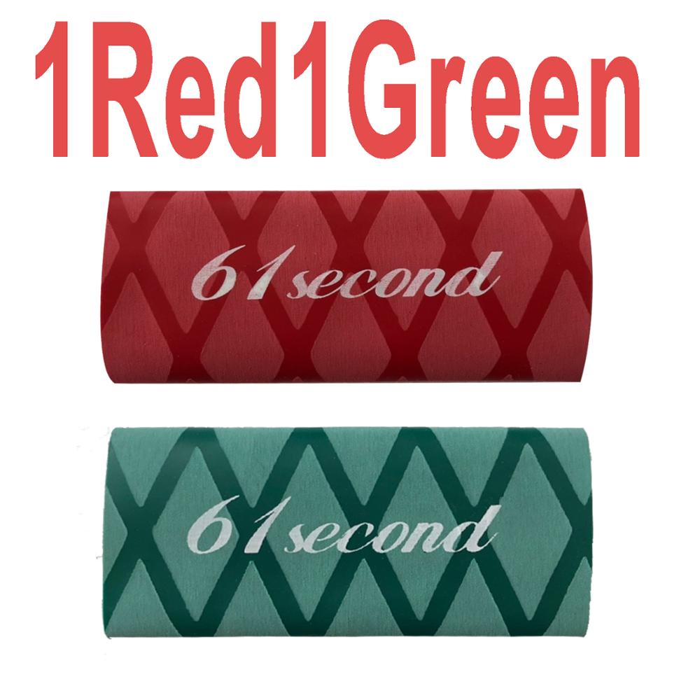 2pcs 61Second overgrip for table tennis racket handle tape heat-shrinkable ping pong set bat grips sweatband Accessories: 61s 1Red1Green