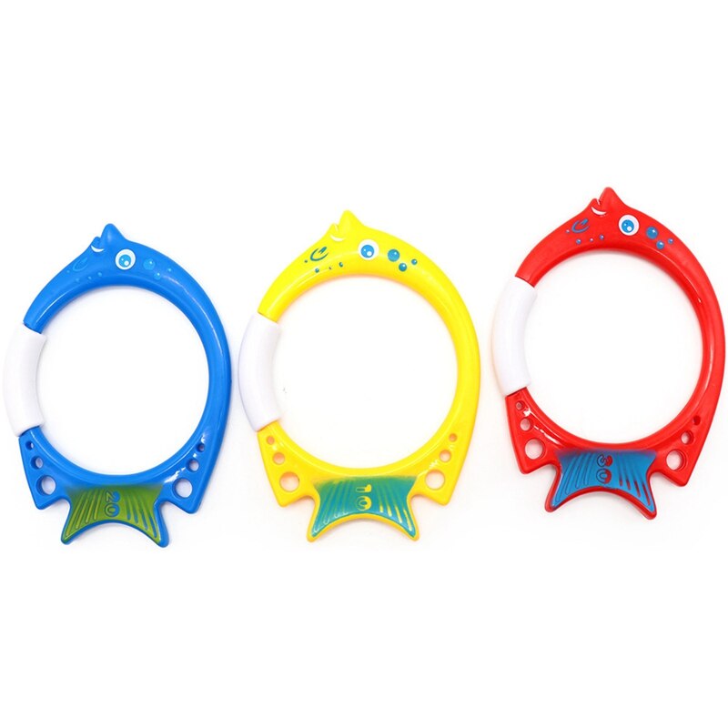 3 Pcs Fish Ring Toy Fish Circle Toy Swimming Pool Water Swimming Practice Tool Diving Circle Grab Toy Fish Shaped: Default Title