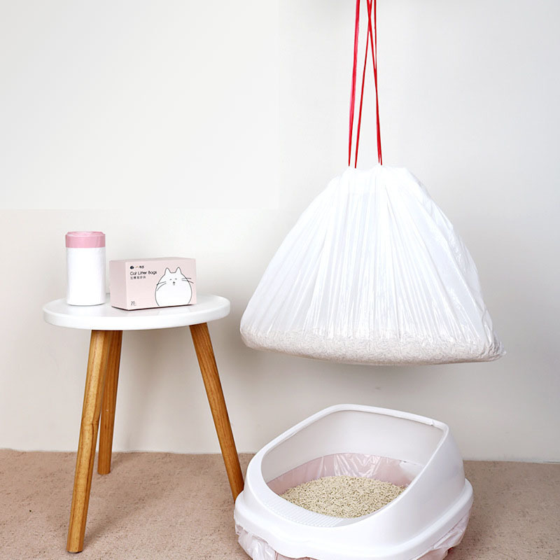 Cat Litter Bag Portable Household Pet Bag Multi Functional Pulling Rope Free From Dirty Hands Sand-proof Cleaning Pet Supplies