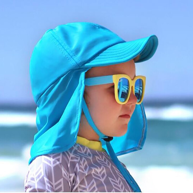 Outdoor Flap Cap Lightweight Foldable Adjustable Sunshade Neck hat Cover Sun Sportswear With Chin Strap