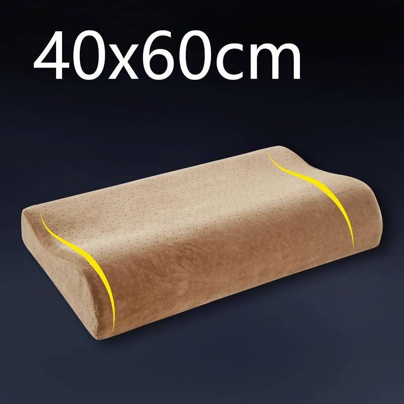 Bamboo Pillow Memory Foam Stay Cool Removable Cover with Zipper Hotel Hypoallergenic Pillow Relieves Snoring migrain: tianer60x40cm