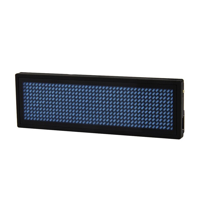Programmable LED Digital Scrolling Message Name Tag Id Badge(11x44 Pixels): Blue