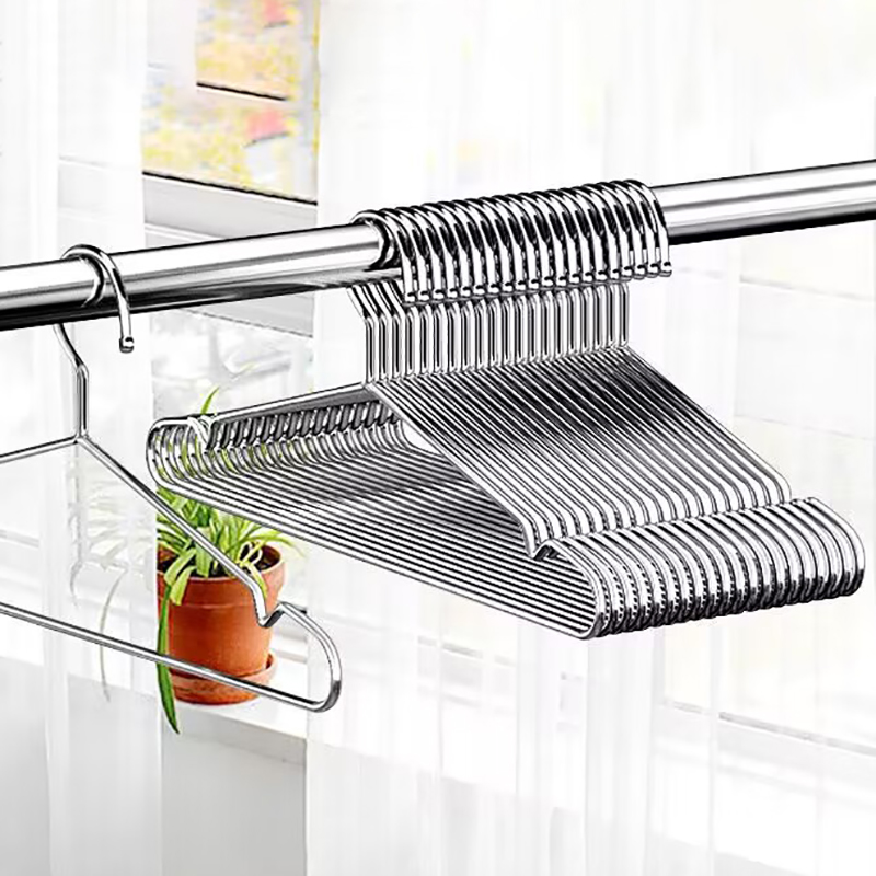 Cintre à vêtements en acier inoxydable, 10/20 pièces, organisateur de placard, porte-manteau antidérapant, support de séchage pour pantalons, garde-robe de rangement permettant de gagner de l'espace