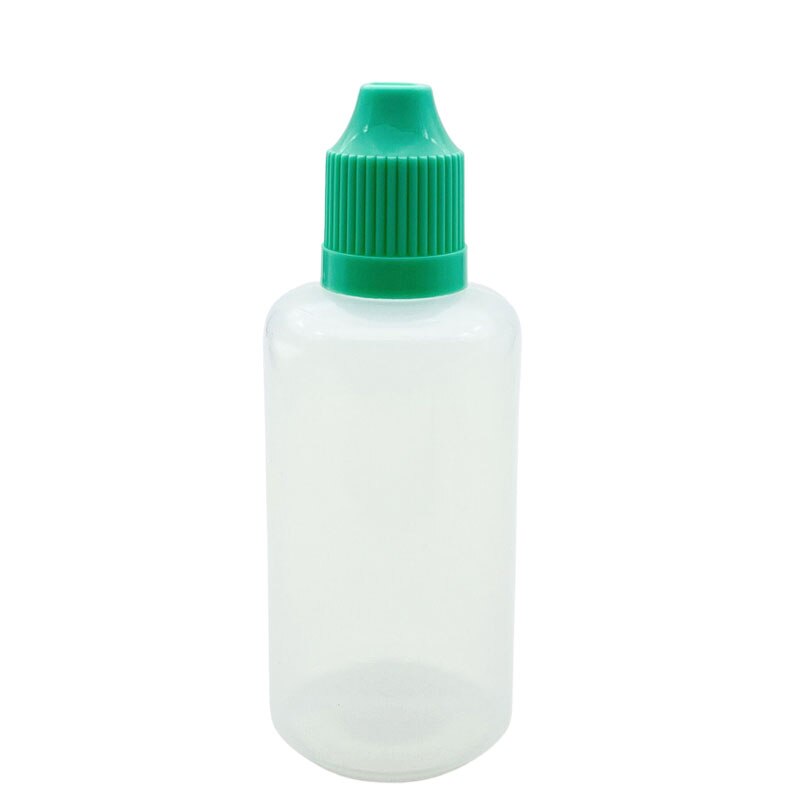 100pcs 10ml PE Plastic Needle Bottle Refillable Empty E Liquid Dropper Bottle With Childproof Cap Squeezable Soft Vial: Green Cap