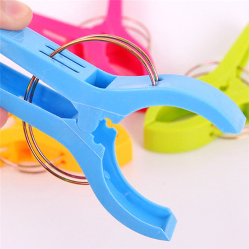 4/6pcs Laundry Plastic Clothes Hanger Clips Towel Clothes Pegs Clothespin Sheets Drying Sunbed Beach Accessories Portable