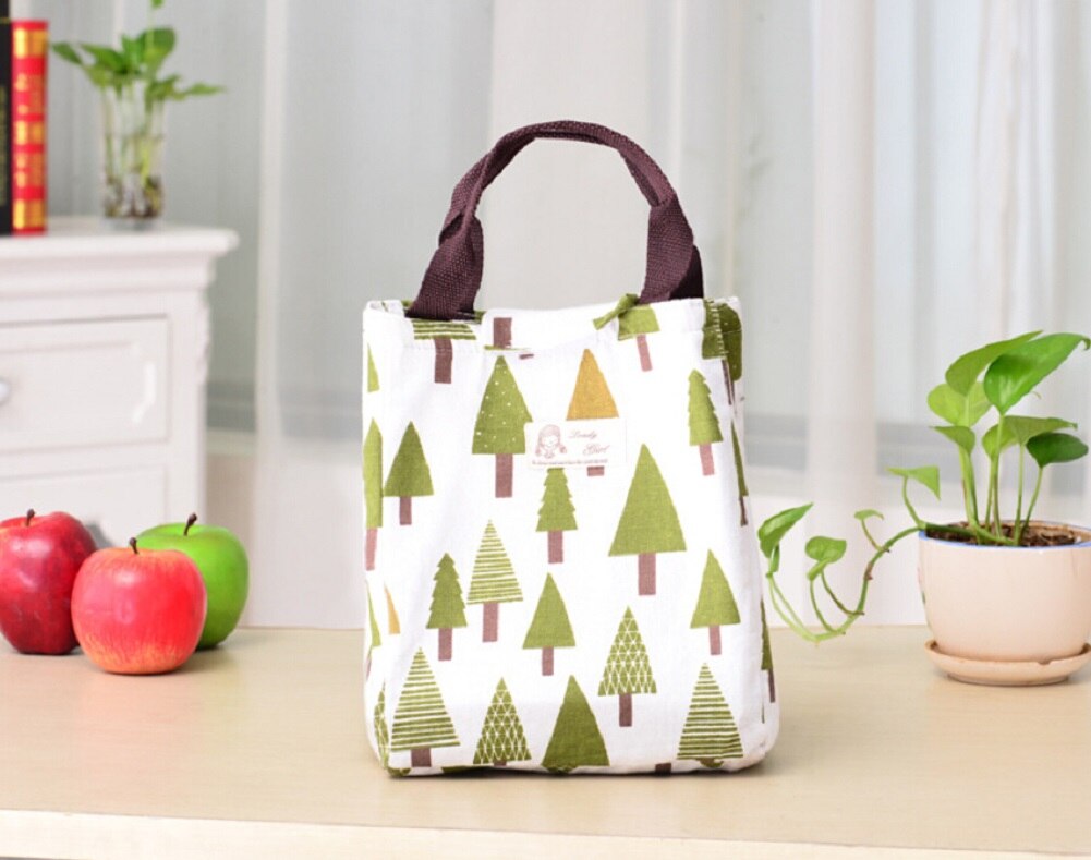 Local Stock Women Kid Men Insulated Canvas Box Tote Bag Thermal Cooler Food Lunch Bag Waterproof: Beige