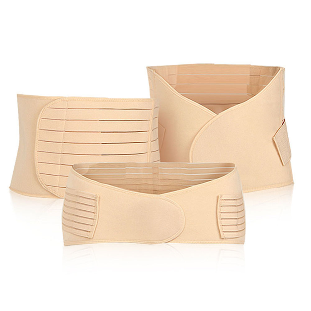 3 In 1 Abdomen Tummy Band Pelvis Belly Postpartum Belt Set Recovery Shapewear Adaptable Compression Support Double Sticker