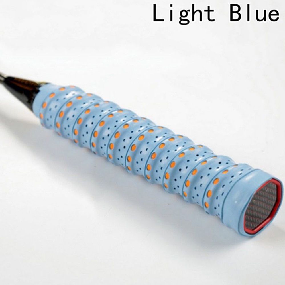 11 kleuren antislip tennis grip tape zweetband overgrip voor badminton squash paddle racket buitensporten tennis tape handgrepen: Lichtblauw