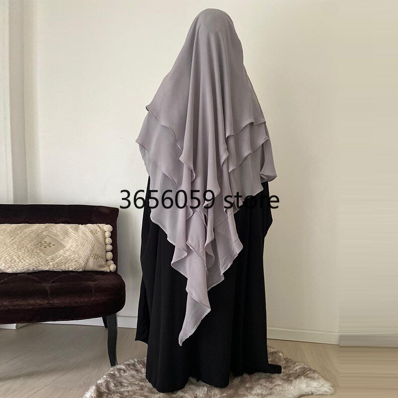 Ramadan Eid Prayer Garment Long Khimar Hijab Scarf Sleeveless Tops Islamic Women Abaya Jilbab Abayas Muslim Arab Clothing Niqab