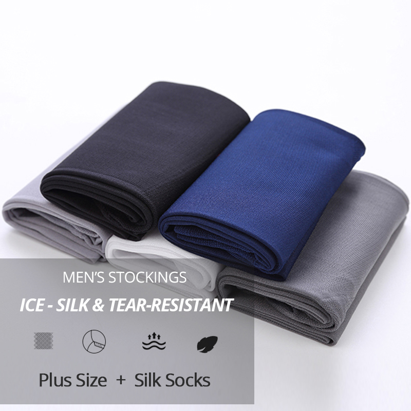 Hss 20 par silkesokker rivefaste åndbare strømper ultratynde fedeste nylon mandesokker gennemsigtige strømper