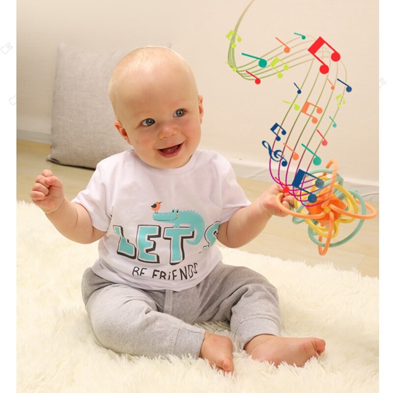 10 stück babyrasseln, spielzeug mit musik, bettglocke, handklingel, schüttelglocke, kunststoff-tierrasseln, babyspielzeug ab 0-12 monaten
