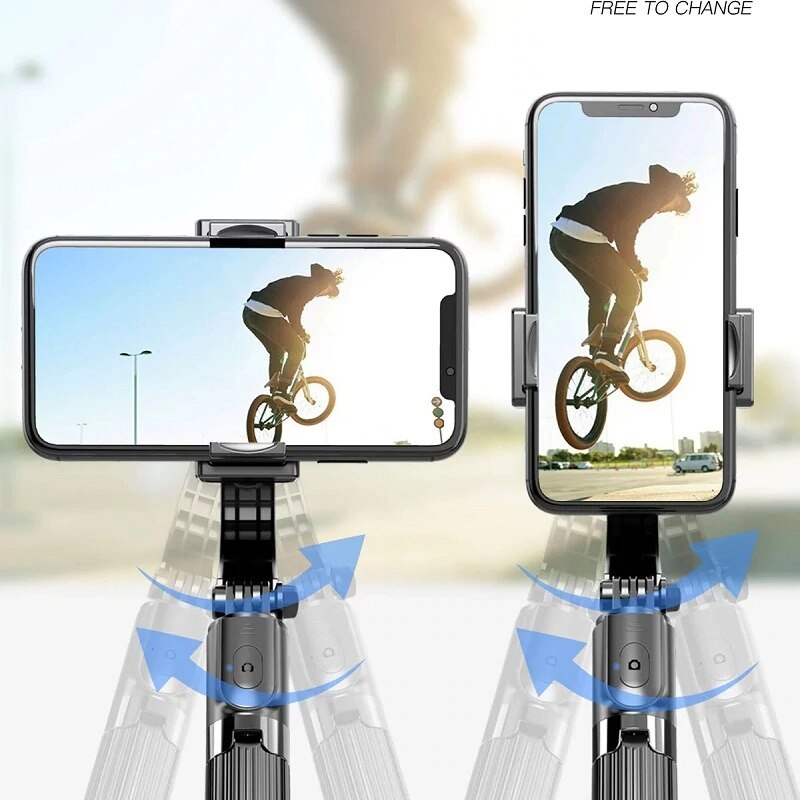 Selfie stick gimbal stabilisator bluetooth justerbar stativ til mobiltelefon iphone android