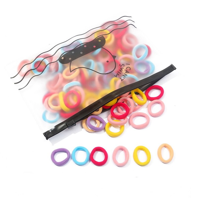 100 pièces/sac fille cheveux anneaux cheveux accessoires queue de cheval en caoutchouc cheveux corde haute élastique cheveux corde Braider tête corde pour les filles: 13