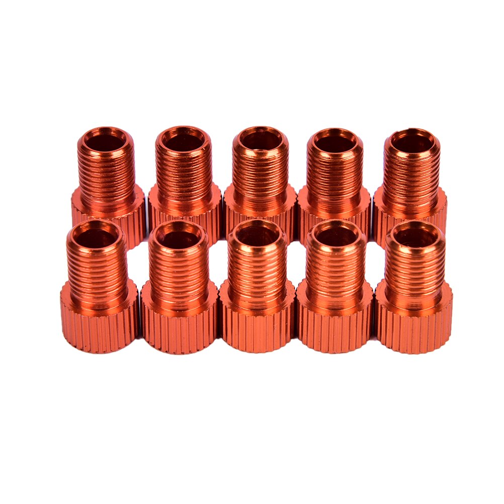 10PCS Bike Valve Adaptor Pump Bicycle Convert Tube Pump Tool: Orange