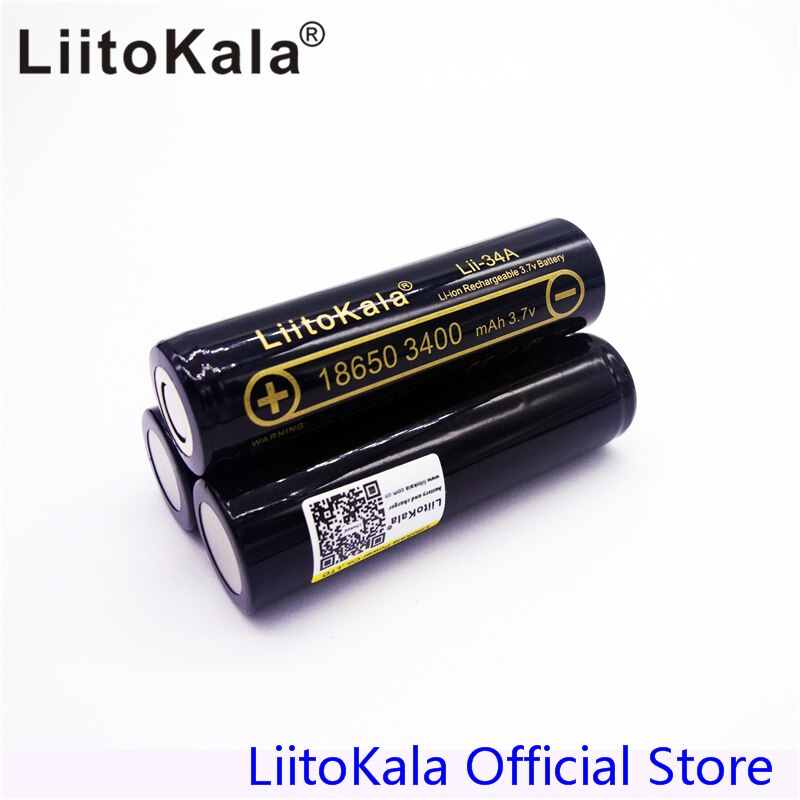 2 Stuks Hk Liitokala Lii-34A 3.7V 18650 3400 Mah Batterij Voor NCR18650B 34B Oplaadbare Batterij Voor Zaklamp/Zaklampen/Lamp