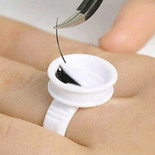 Paleta de pegamento para cejas, soportes adhesivos para extensiones de pestañas, anillos de almacenamiento, anillo de flor para pestañas, herramienta de injerto para plantación, 100 Uds.