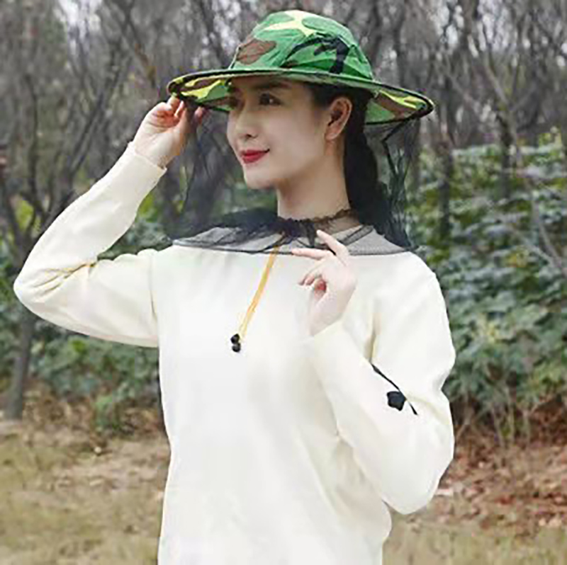 Beekeeper Protective Hat Anti Bee Fabric Nylon Net Yarn Hat Beekeeping Protector Cap Beekeeper Cowboy Comfortable: light green