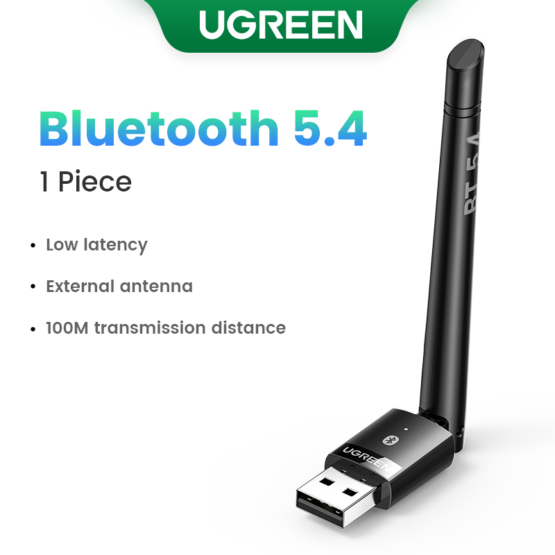 UGREEN USB Bluetooth 5.3 5.4 Adapter 120M klucz sprzętowy do komputera bezprzewodowa klawiatura i mysz nadajnik odbiornik Audio muzyki Bluetooth: SZARY