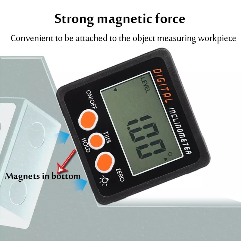0.05 Inclinometer Protractor Precision Digital Spirit Level Set Measuring Tools Mini Nivel Kit Horizontal Slope