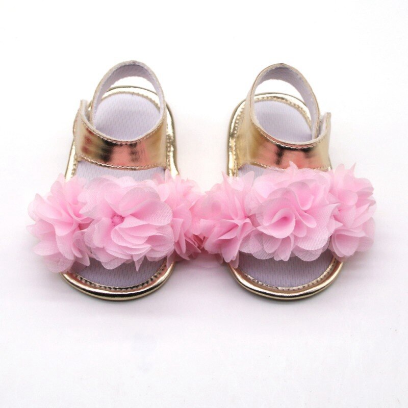 Meisjes Zijde Bloem Goud PU Schoenen Ademende Anti-Slip Schoenen Zachte Zolen Schoenen: PINK / 13