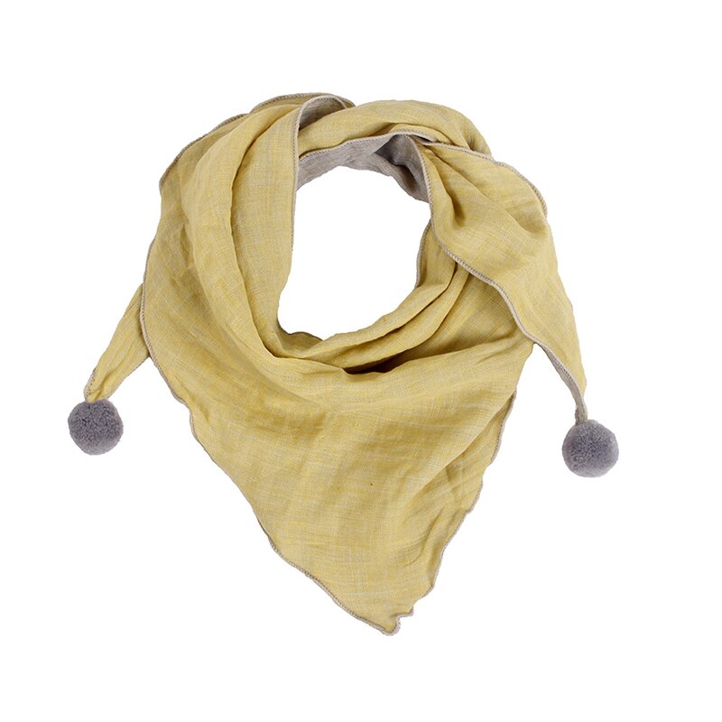 Bufandas triangulares de Color puro para niños, Baberos cálidos para el cuello, chal, cuello suave cálido: Amarillo