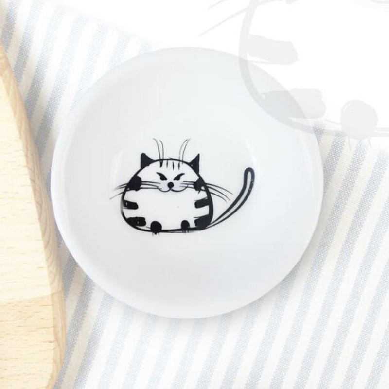 Japansk kat keramik serveringsfade keramik og tallerken sæt mini snack salat aftensbakke sauce ovn bagning fad bordsæt
