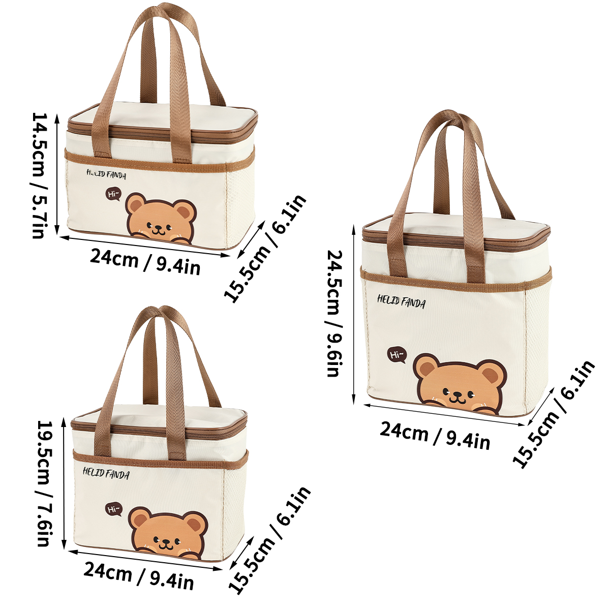 WORTHBUY Portable Insulated Lunch Bag Large Capacity Waterproof Cooler Bag Camping Picnic Bento Bag Thermal Food Storage Bags