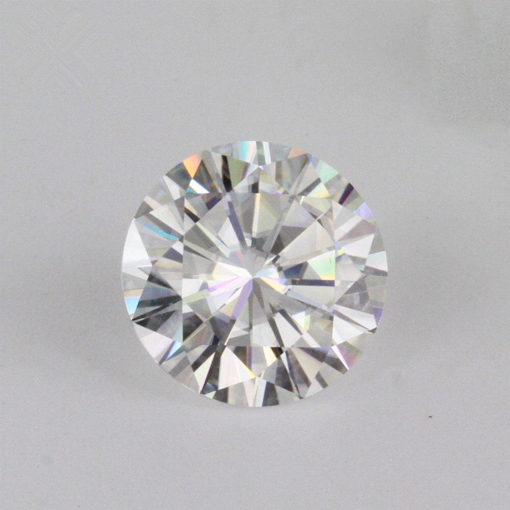 Test positivt inklusive certifikat 2 ct ij farve 8 mm runde strålende 3ex skåret vvs form lab dyrket løs ægte moissanite diamant