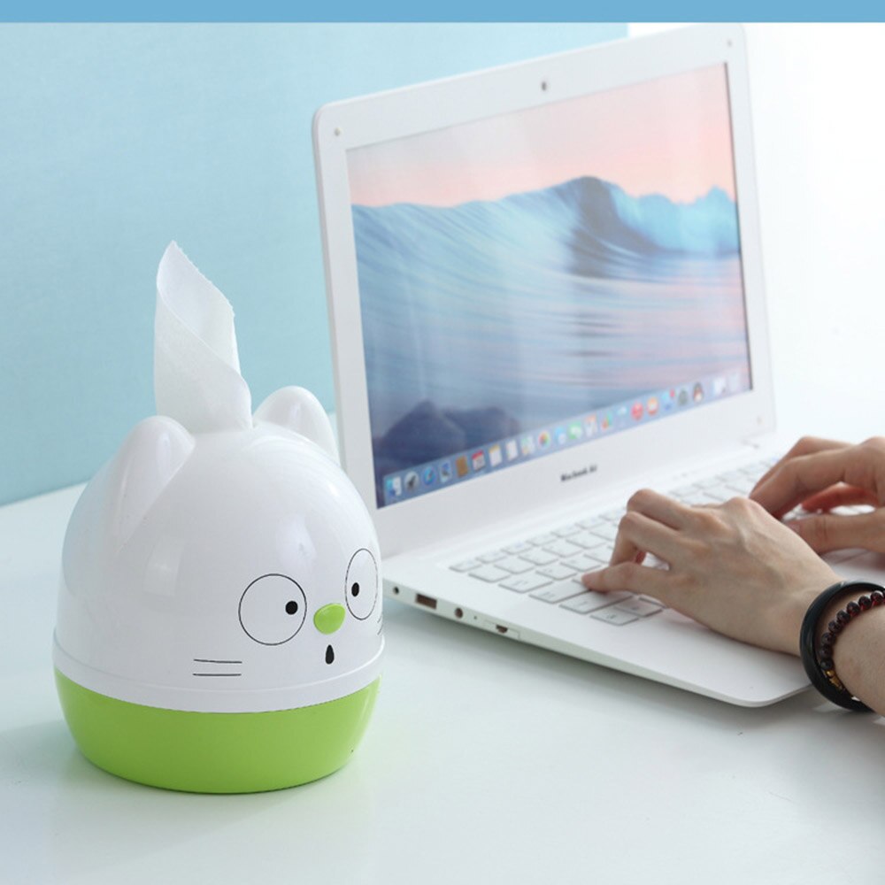 Leuke Kat Gezicht Cartoon Mini Tissue Doos Servet Papier Container Servet Cover Stofdicht Roll Papier Houder Voor Thuis Auto kinderen