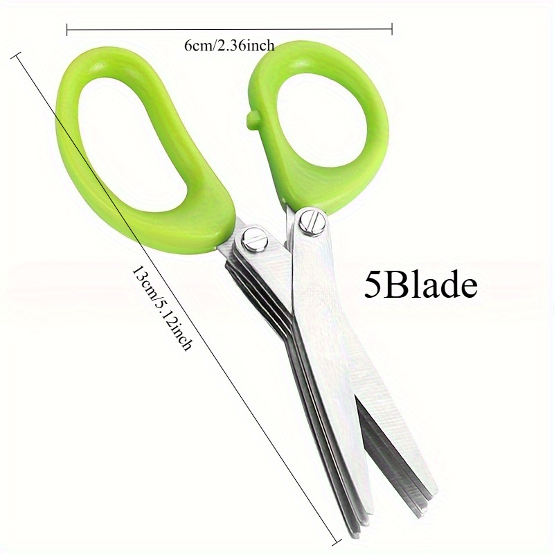 3/5- teräiset ruostumattomasta teräksestä valmistetut keittiösakset, monikäyttöiset kestävät yrttisakset, puhdistusharja