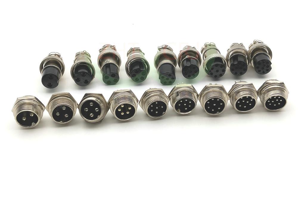 10 Set GX16 16 Mm 2pin 3pin 4Pin 5pin 6pin 7pin 8Pin 9pin 10pin16mm Audio Chassis Mount Connector