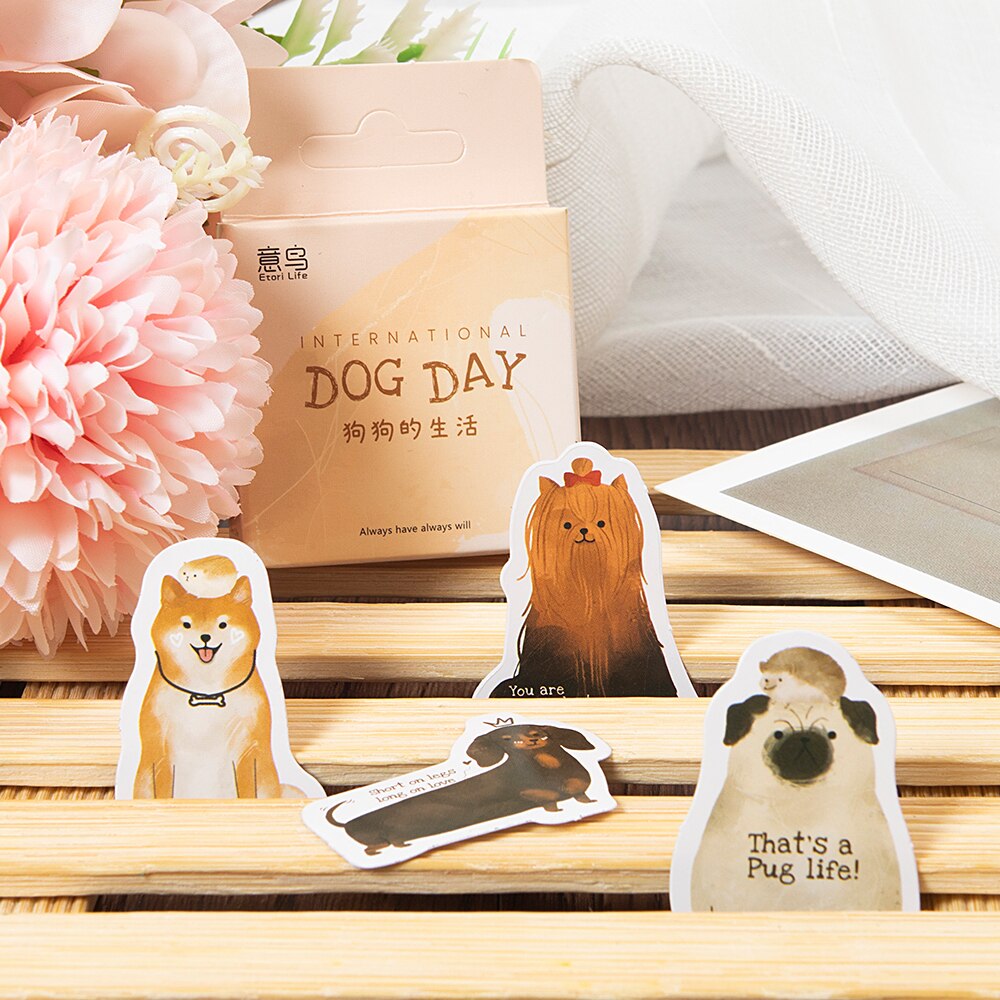 46pcs Cute Mini Stickers For Kids Animal Puppy Dog Decoration Scrapbook Decoration Stationery DIY Handbook Album Adhesive Label