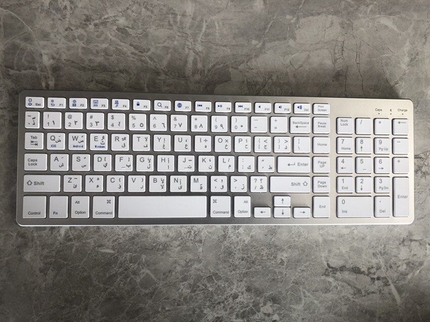 Bluetooth Keyboard for Macbook Pro Ultra-thin Mini Wireless Keyboard for Mac Pro Tablet Russian Arabic Hebrew: Arabic layout