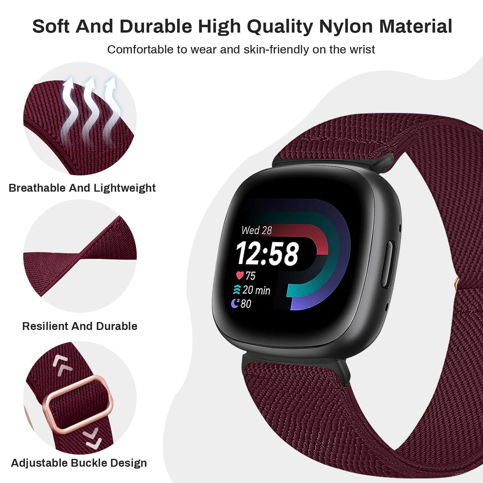 Paski fitbit versa 3/4 i sens /2 – elastyczne paski sportowe, męskie/damskie