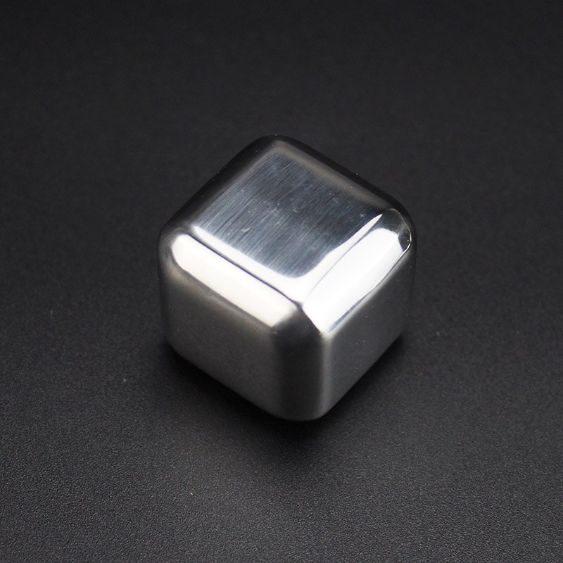 Cubos de hielo de acero inoxidable piedras de whisky piedras de enfriamiento reutilizables rocas para bebida vino cerveza mantener su bebida fría más tiempo: Square 1 pcs