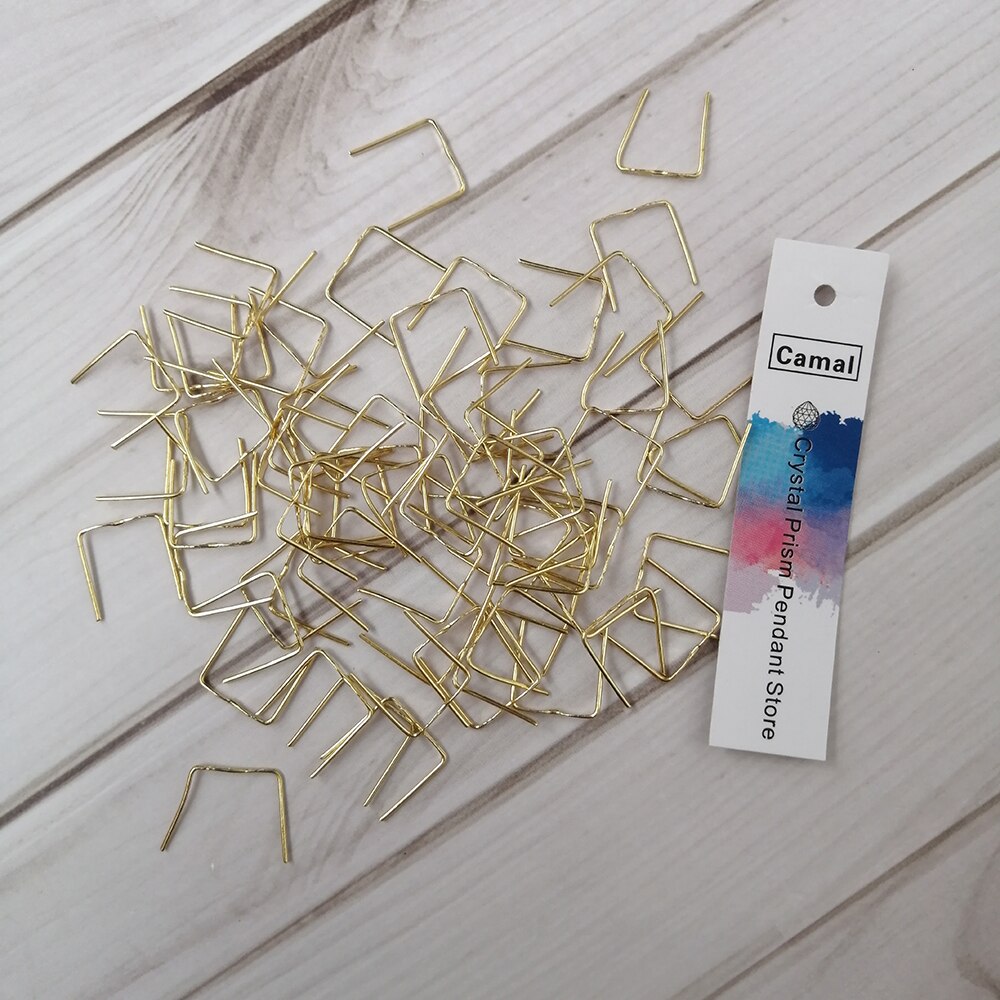 Camal 100 Pcs 12 Mm Dubbele ** Vormige Goud Kleur Pin Connector Voor Crystal Prisma Kraal Kroonluchter Hanglamp Opknoping onderdelen